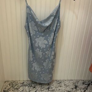 Floral blue mini dress